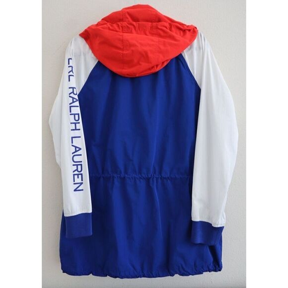 Lauren Ralph Lauren Women Sz M Blue Multi Colorblock Full Zip Hooded Jacket - Picture 2 of 12